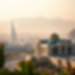 Majestic view of Abraj Al Mamzar against the Dubai skyline
