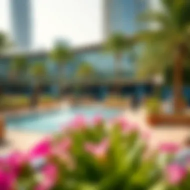 Visitors enjoying the recreational spaces within Burj Park