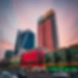 A panoramic view of Centrepoint Deira City Center showcasing its architectural design.