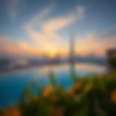 Infinity Pool with a View of Dubai's Iconic Skyline Infinity pool overlooking Dubai skyline