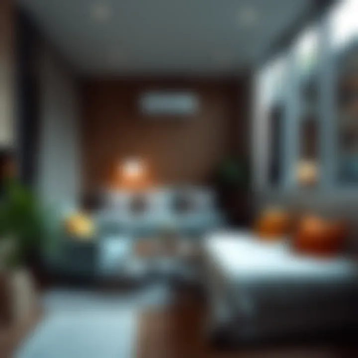 A cozy private room within a coliving facility, showcasing personal space