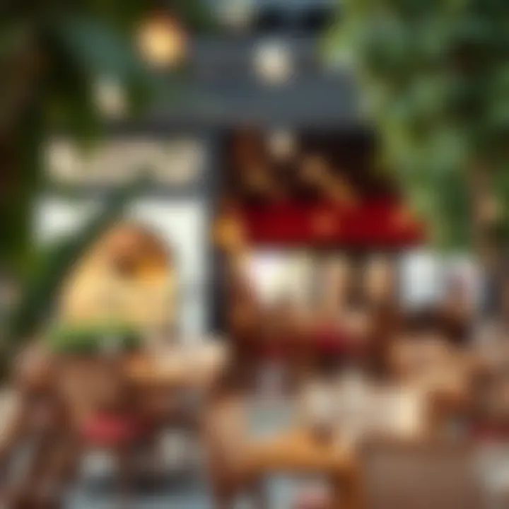 Vibrant outdoor seating area of a popular bistro