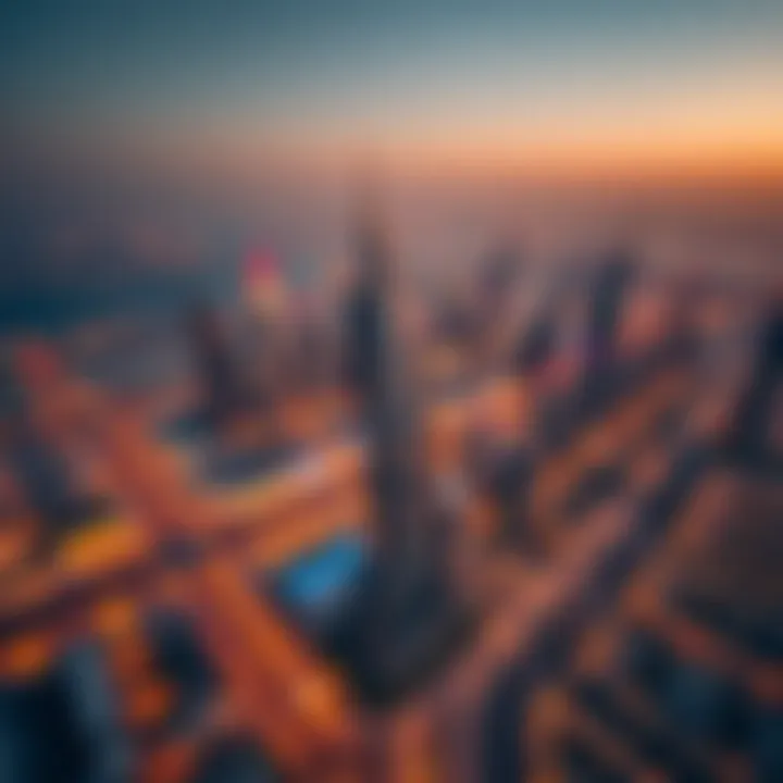 Aerial view of Dubai's skyline showcasing land development projects