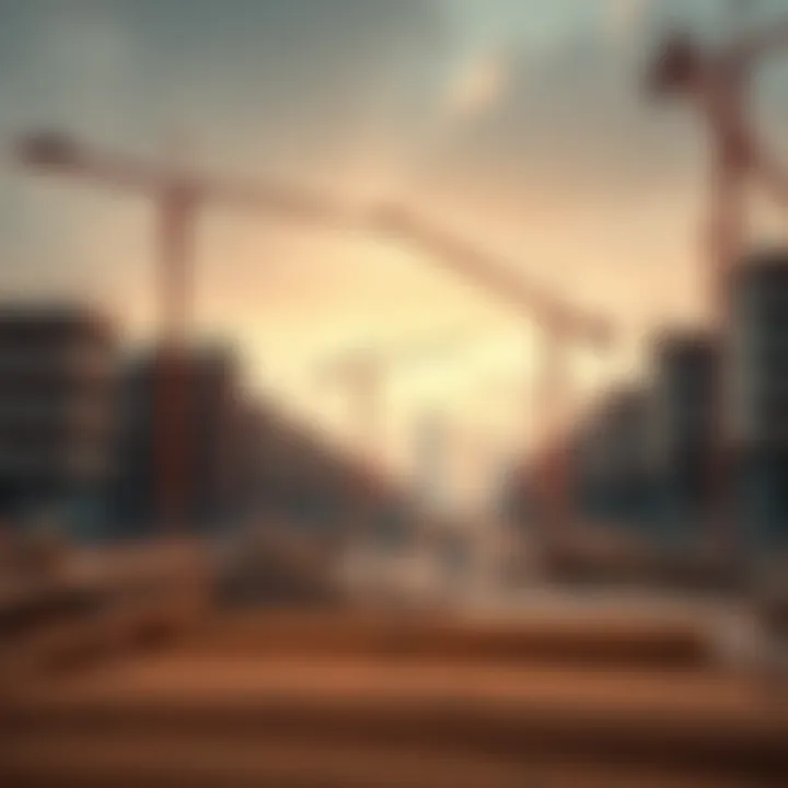 Construction site of a prominent land project in Dubai