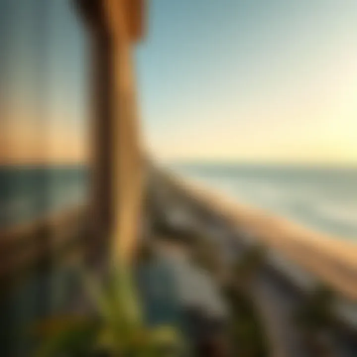 Panoramic view from a balcony of Address JBR Dubai overlooking the beach