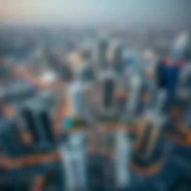 Aerial view of a bustling Dubai property market