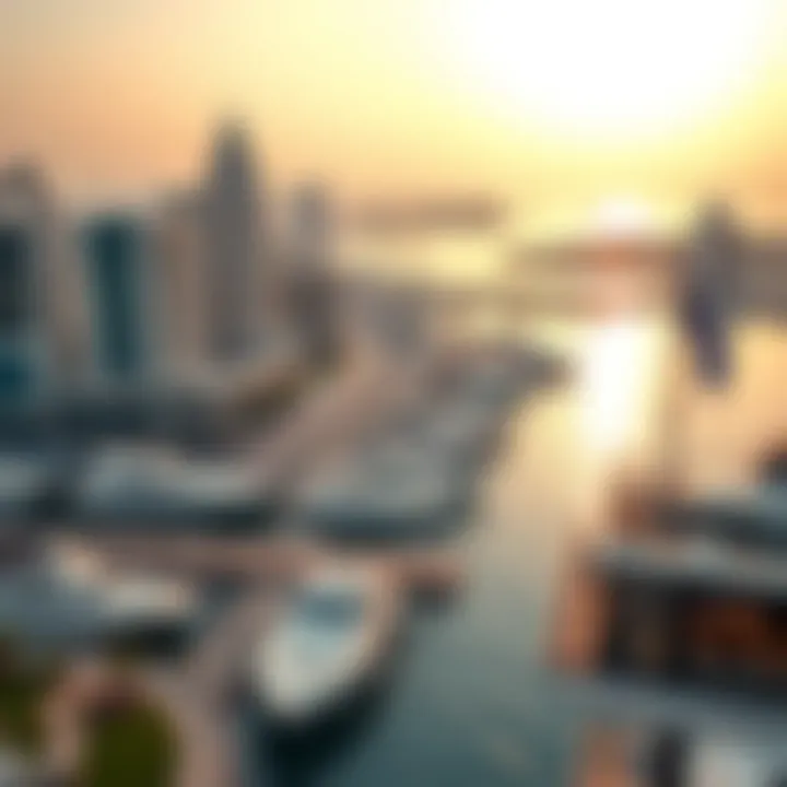 An aerial view of the Marina JBR area showcasing its significance in the Dubai real estate market.