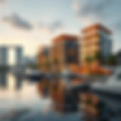 Stunning waterfront view of Marina Quays West showcasing its architectural elegance