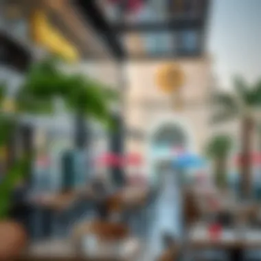A view of popular cafe locations in Dubai highlighting prime real estate