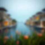 Serene view of Dubai's creekside with luxury villas