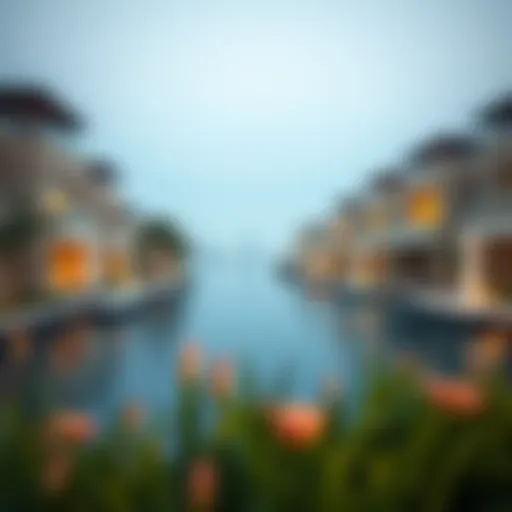 Serene view of Dubai's creekside with luxury villas