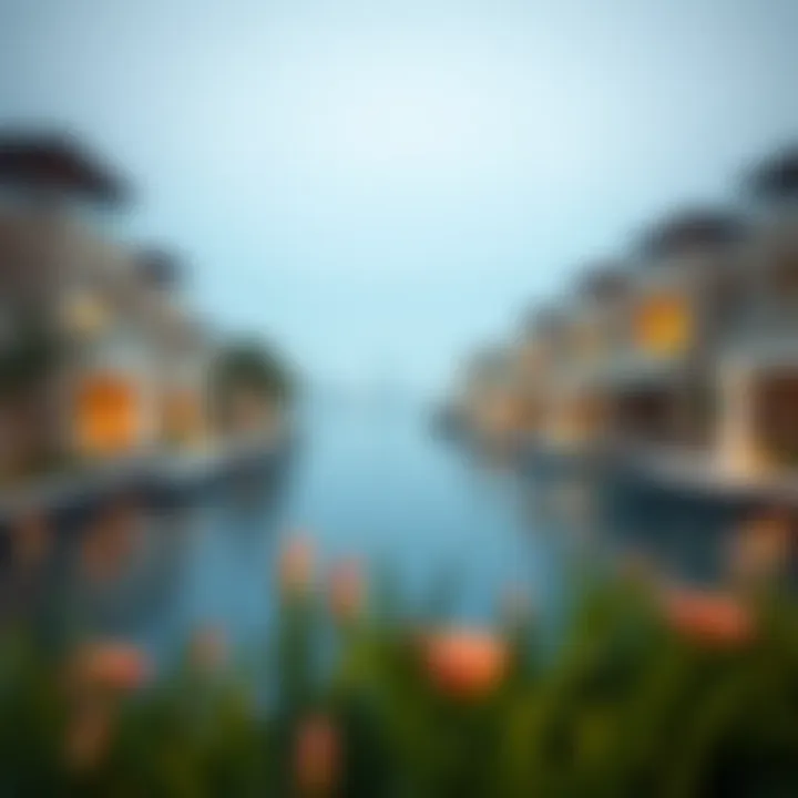 Serene view of Dubai's creekside with luxury villas
