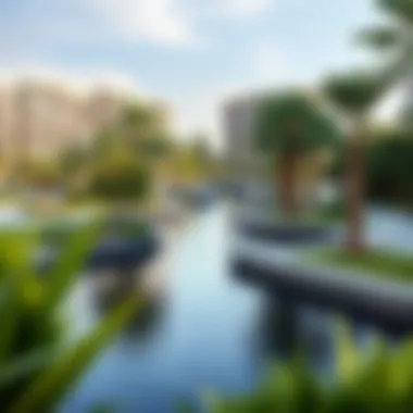 Recreational Spaces by the Waterway Lush green parks and recreational areas along the creek