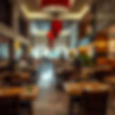 Culinary Delights at Global Village Mall Dining area featuring an array of international cuisines, illustrating the gastronomic offerings.