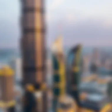 Metropolis Tower Skyline Stunning skyline view of the Metropolis Tower in Dubai