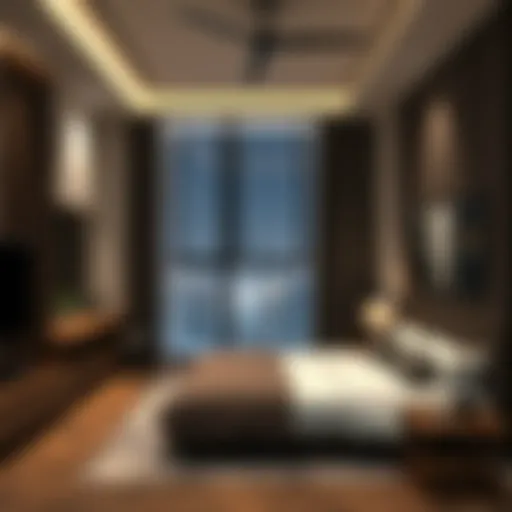 Luxurious studio apartment interior showcasing modern design